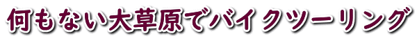 何もない大草原でバイクツーリング